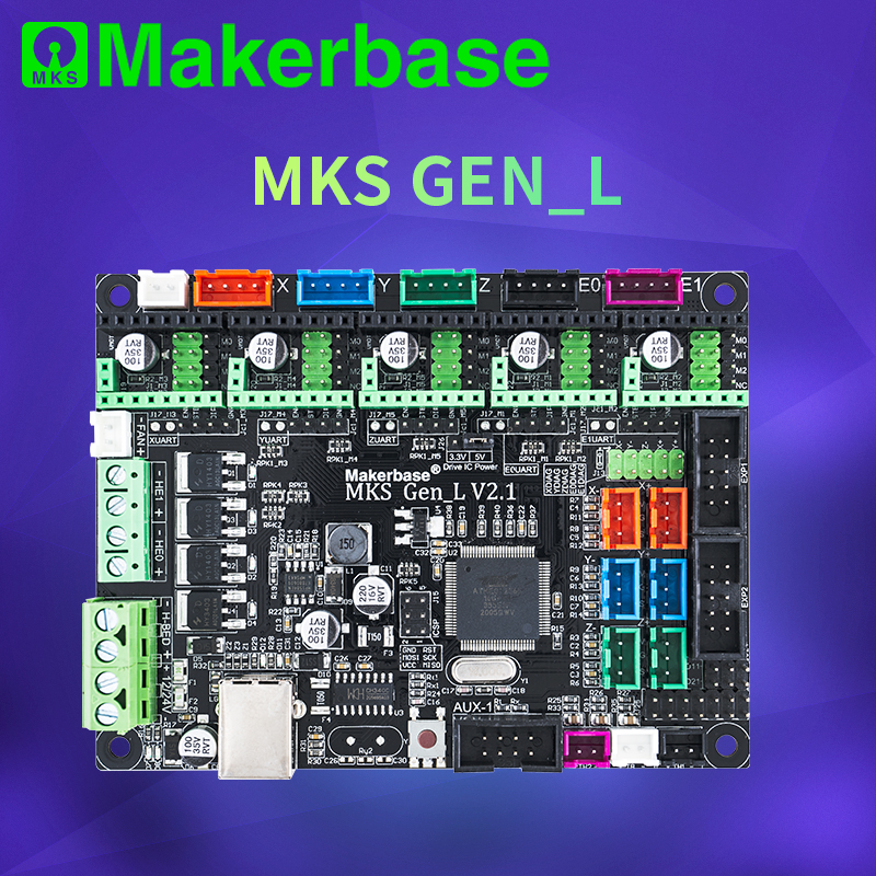 Makerbase-3D 프린터 보드 MKS Gen L 컨트롤러, Ramps1.4/Mega2560 R3 지원, A4988/TMC2208/2209TMC2100 드라이버
